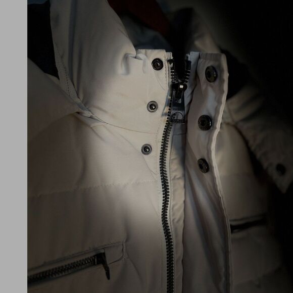 Guess Men's Cream Front-Zip Logo Faux Fur Hooded Parka Coat Jacket Size XL//TG - Picture 6 of 12